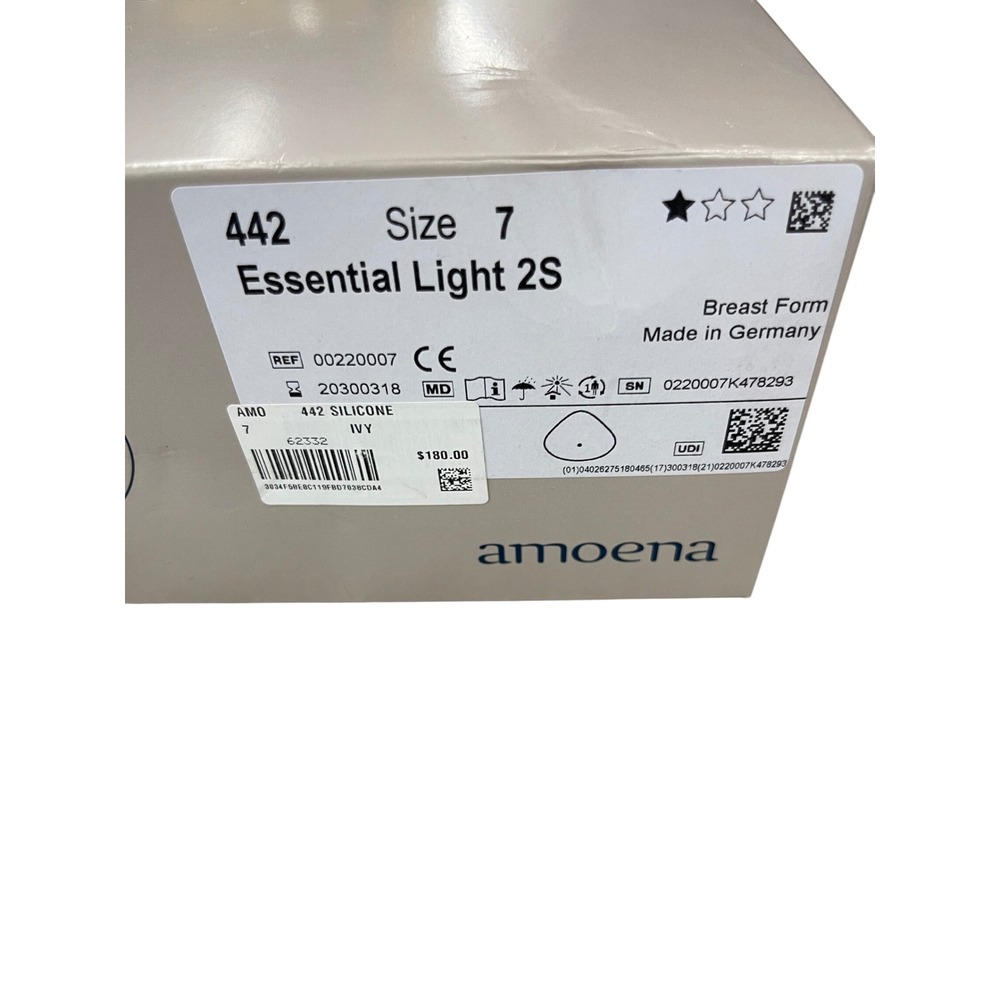 Amoena 442 Essential Light 2S Breast Form Size 7 Silicone Symmetrical Ivory I02 - Picture 2 of 3